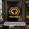 Wall Tapestry Wolverhampton Wanderers Print Custom Name Text Wall Hanging Home Decor