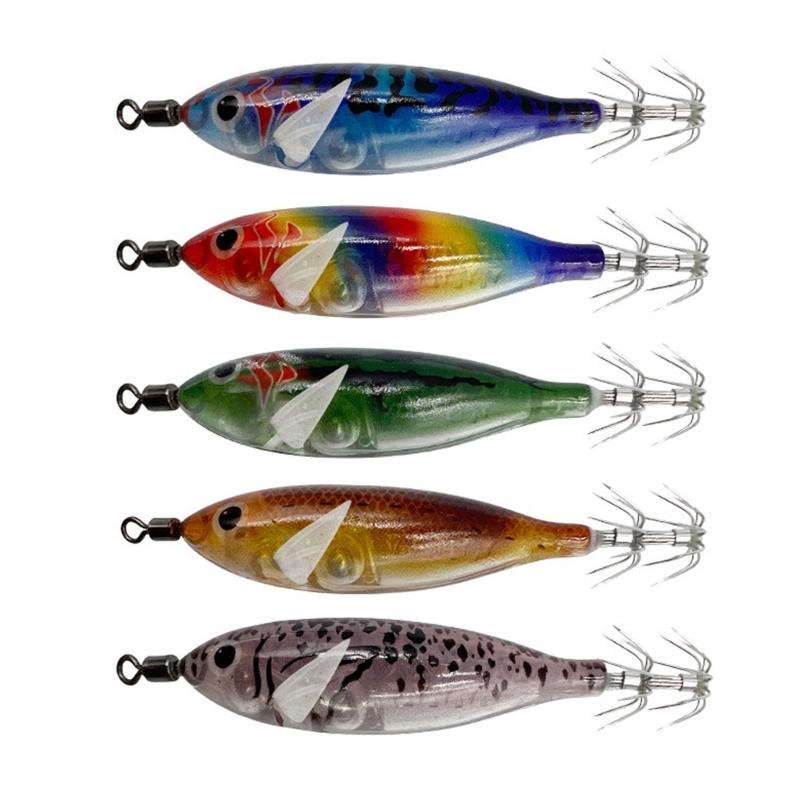 5Pcs/set Freshwater Saltwater Fishing Jig Hard Octopuses Jig Fishing Squid Jig Lures Jig Squid Fishing Lures Baits