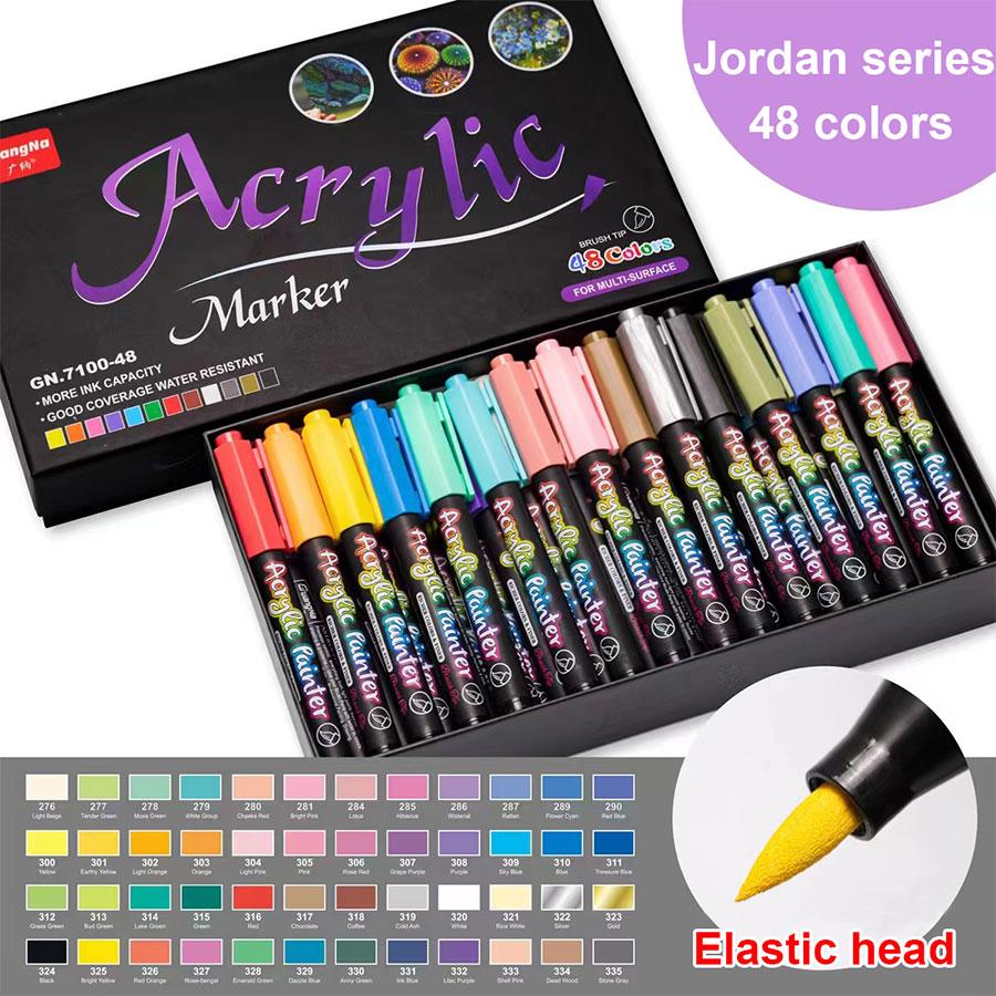 12/24/36/48/60 Color Soft Tip Acrylic Pen Water-based Paint Marker Pen DIY Hand-paint Graffiti Account Painting Marke Stationery