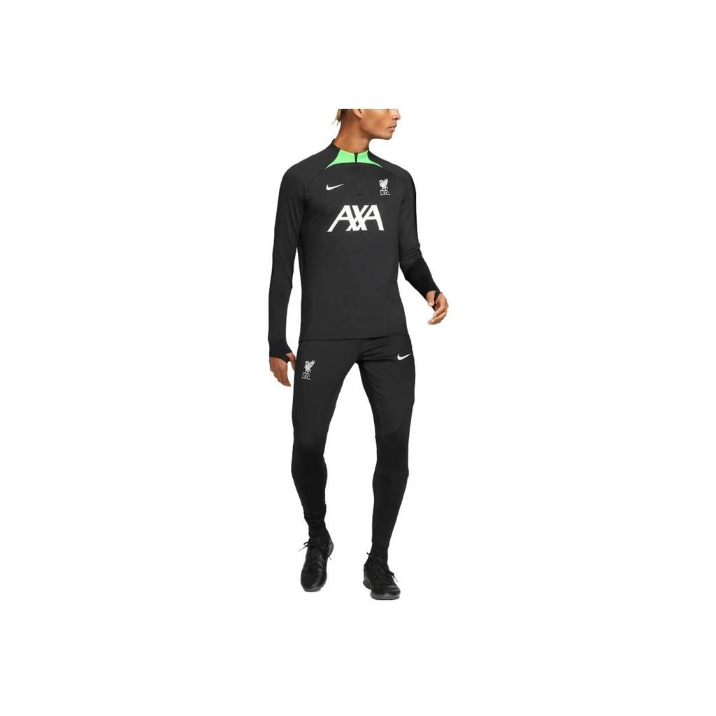 Nike Liverpool F.C. Strike Letter Print Long Sleeve Mock Neck Football Shirt Men tops Black DX3106-014