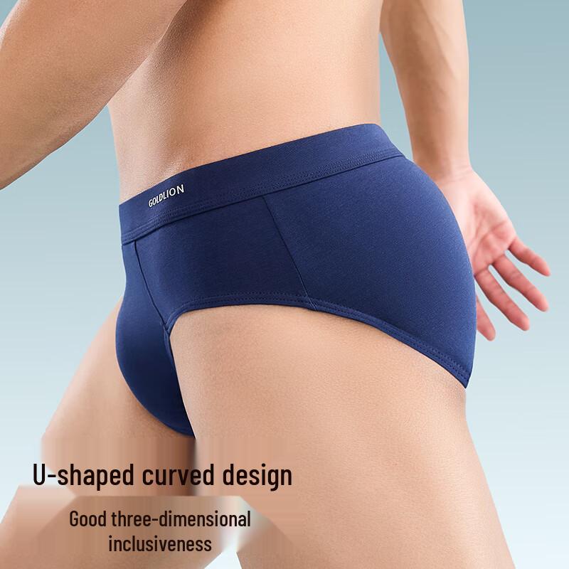 Goldlion Men's 7A Antibacterial Pure Cotton Briefs 3-Pack