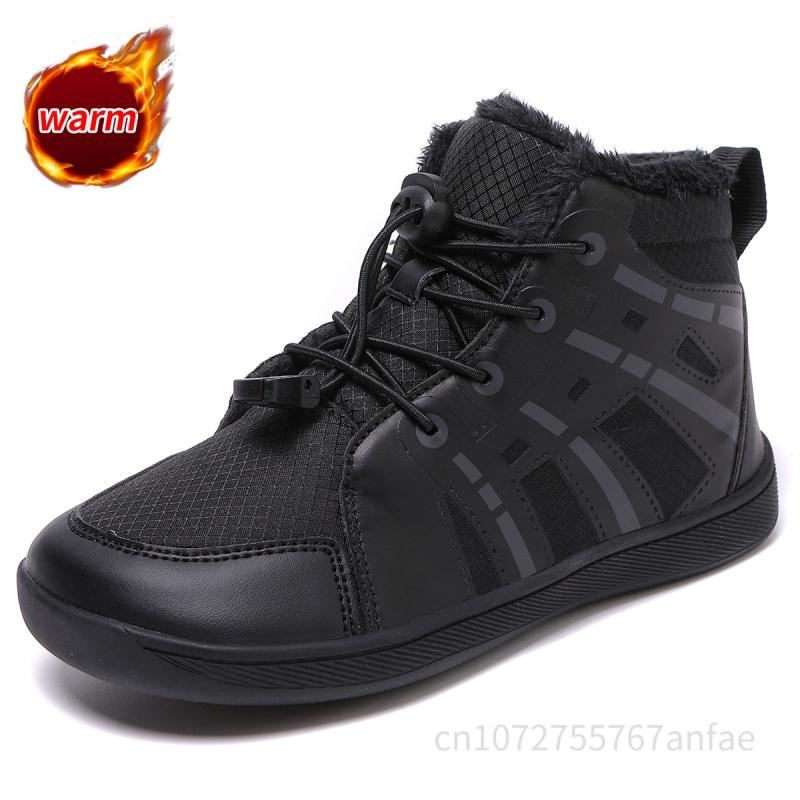 Jungen Mädchen Schneestiefel Wasserdicht Winterschuhe Kinder Barfußschuhe Winter Weite Zehen Sneakers Warme Schneestiefel Leicht Rutschfest