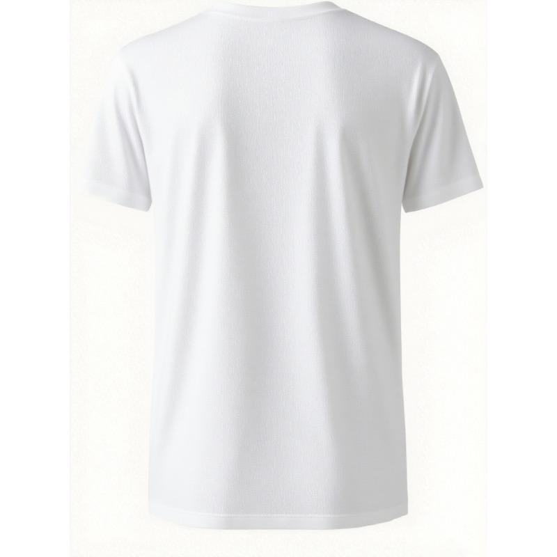 European Size Men's Football Pattern T-shirt, Football Print, Suitable for Game Days, Training, and Casual Wear, Round Neck Top, Sporty Design