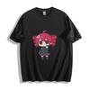 Q-version Red-haired Anime Girl Gesture Graphic T-Shirt