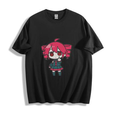 T-shirt Grafica con Ragazza Anime Capelli Rossi Versione Q Gesto