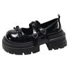 2025 Spring and Summer Retro Round Head New Jk Platform French Small Leather Shoes Women's Black Light Mouth Mary Jane Single Shoes