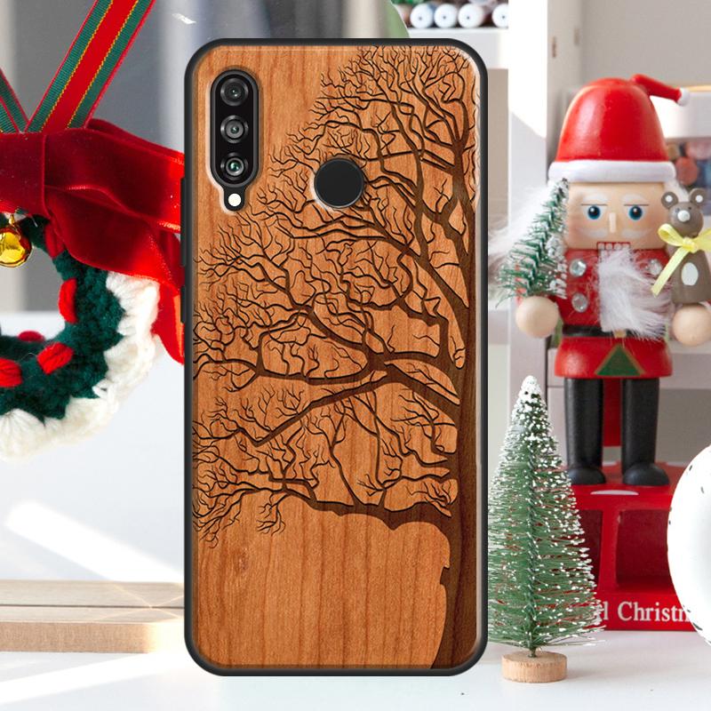Tree Flower Bamboo Wood For Huawei Nova 9 10 SE 11 Pro Y60 Y70 Y90 Y61 Y91 Y72 Y73 12i 11i 8i P20 P30 P40 Lite Case