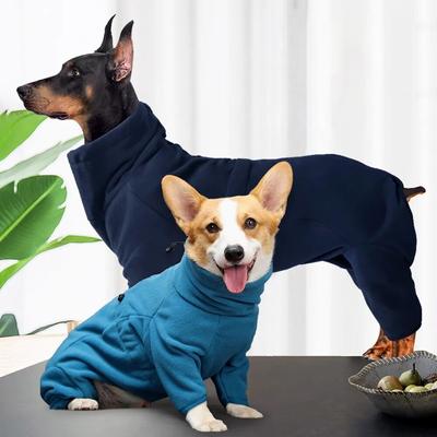 Winter Dog Coats Jackets 4-Leg Turtleneck Thermal Coral Fleece Puppy Pajamas Dog Sweaters Warm Outfits Pet Coats Cat Clothes