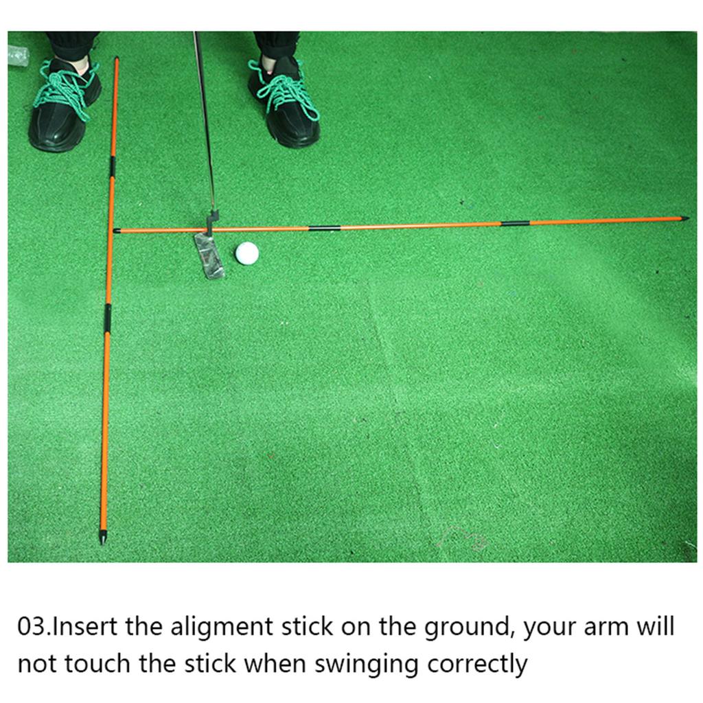 Golf Alignment Sticks, Golf Alignment Aid Practice Rods Set, Golf Training Aid for Aiming, Putting, Full Swing Trainer