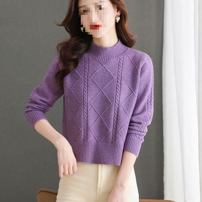 

2025 High-Waisted Women s Knitted Sweater - Small Size, Stylish for Spring and Autumn 3XL (136-150 lbs)