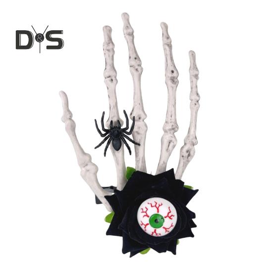 

Заколка для волос в виде скелета на Хэллоуин, заколка для волос в виде цветка розы, паука, черепа, глазного яблока, головной убор на День мертвых, аксессуар для косплея, декор для вечеринки чёрный
