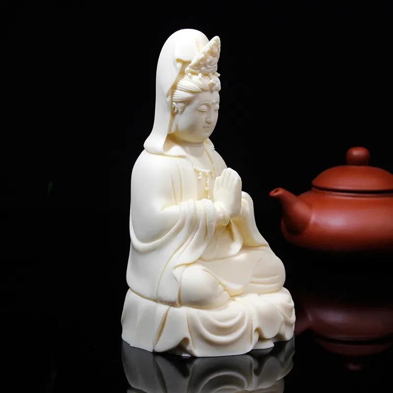 Buddhism Guanyin Characters Statue- Chinese Buddha Statue Meditation Bodhisattva Home Room Office Car Decoration Accessories