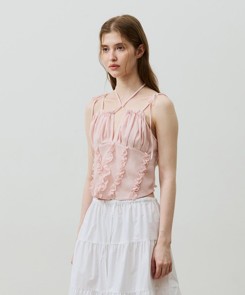 Alikim Reve Corset Smocked Top/Pink