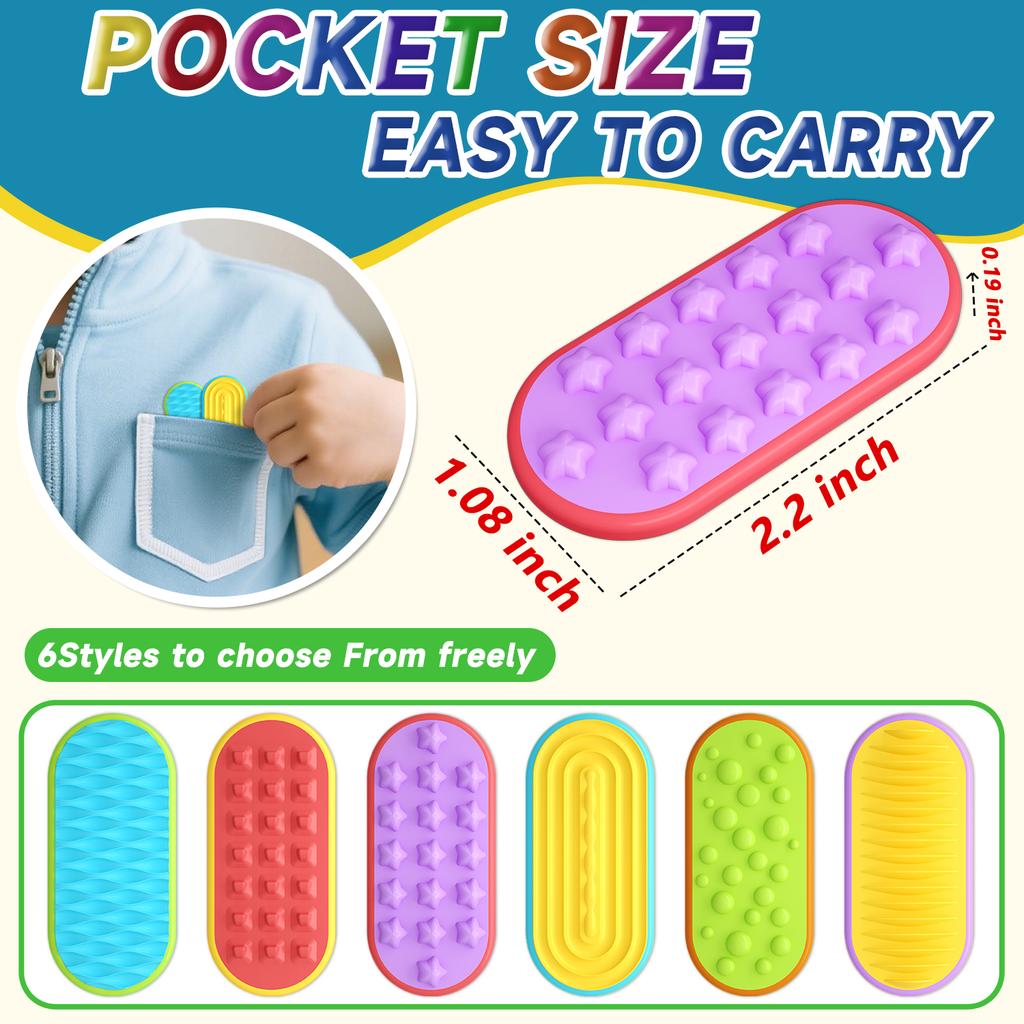 12Pcs/Set Sensory Magnet Toy Silicone Magnetic Slider for Autism Anxiety Stress Relief Toy