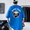 Heavyweight Combed Cotton T-Shirt Youth Loose Fit Half Sleeve Graphic Print Tee