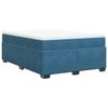 VidaXL Slat Bed Base and Mattress Dark Blue 160x200cm Velvet, Bed, Platform Bed, Panel Bed, Furniture of 3285297