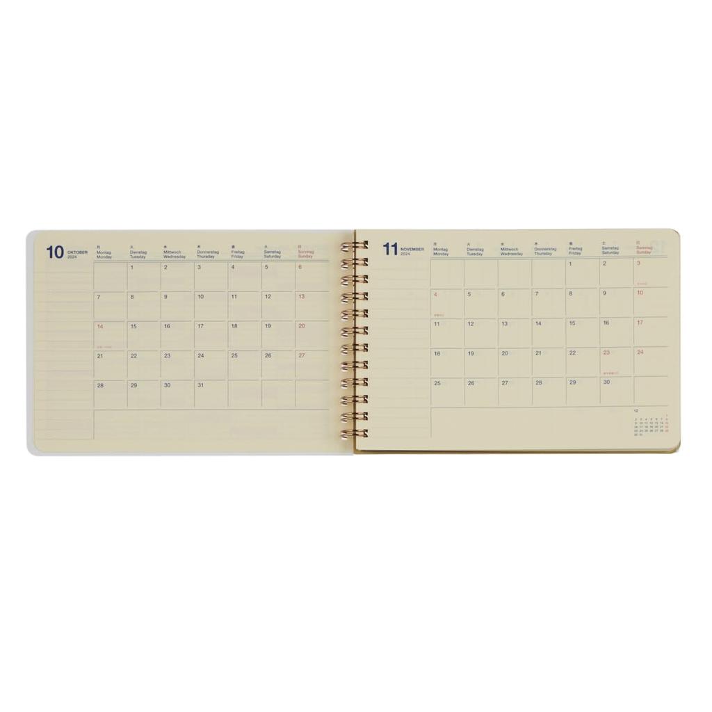 Delfonics 2025 Edition Planner (Starts October 2024) Rollbahn Snake Diary, Horizontal, Large, Monthly Schedule Book (Light Yellow)