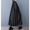 Spring and Autumn Striped Shirt Dress