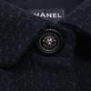 CHANEL Domestic genuine P49855V32761 Lion Button Angora Blend Wool Silk coat 34 Black x navyUsed