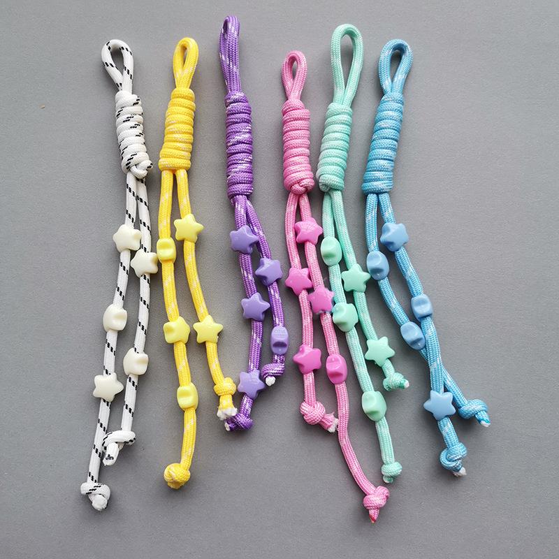 

Яскравий брелок-підвіска у стилі Miu у формі зірки: Китайсько-перуанський вузликовий шнурок для сумок та телефонів Pink Polka Dot + Star