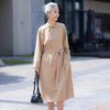 Women's Elegant Long-Sleeved Midi Dress