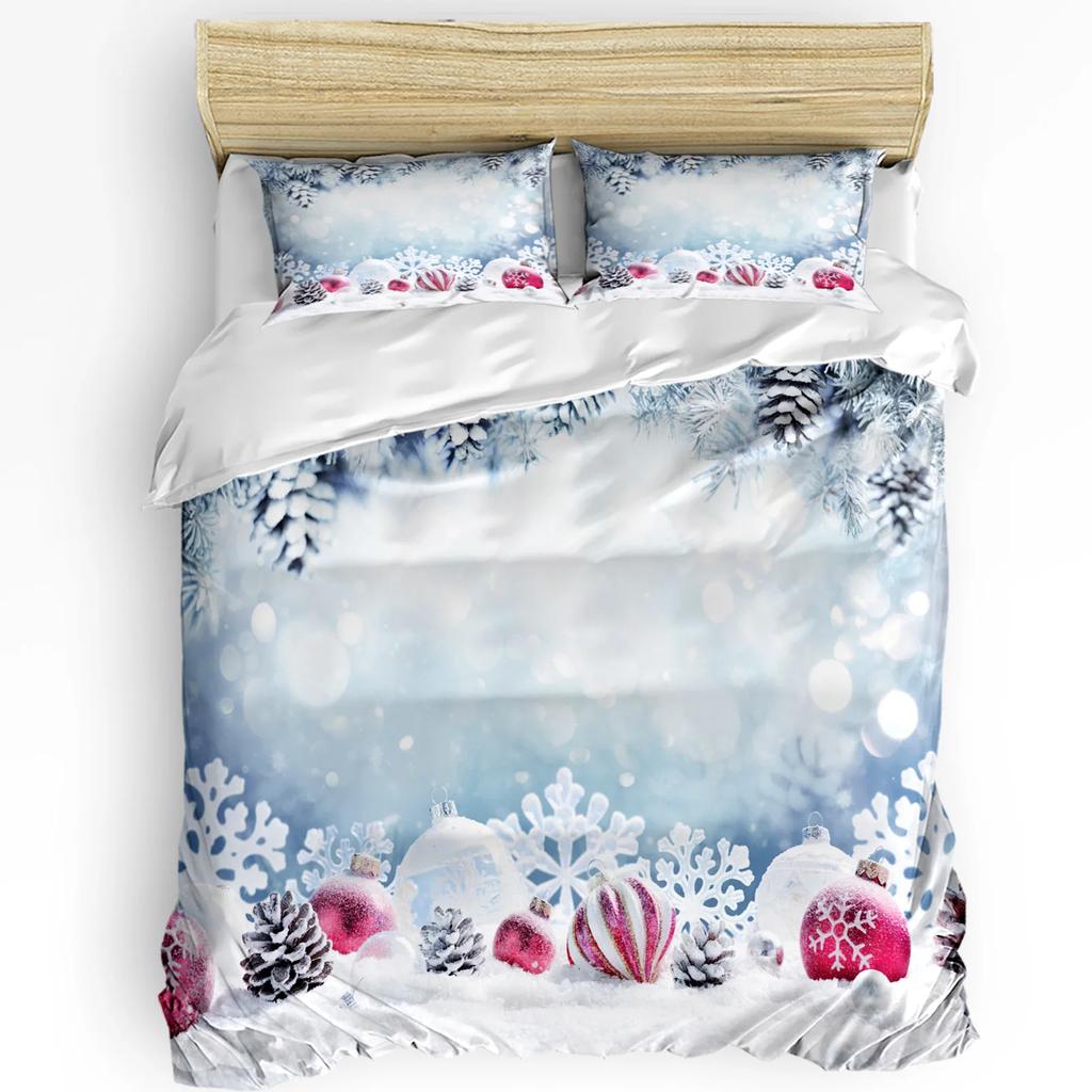 Christmas Snowflake Bird Gift Duvet Cover Bed Bedding Set Home Textile Quilt Cover Pillowcases Bedroom Bedding Set No Sheet