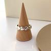 Simple Personality Ins Glossy Love 925 Sterling Silver Jewelry Sweet Heart With Heart Exquisite Popular Opening Rings TYB435