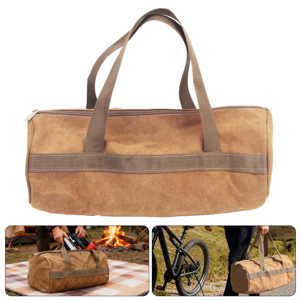 Camping Tools Storage Bag Large Capacity Cylinder Tent Stake Bag Lightweight Tent Peg Ground Nail Holder Bag for Outdoor Camping