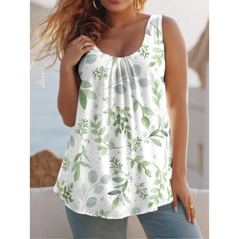 Fashion Women s V-Neck T-Shirt 3D Flower Color Printing Sleeveless V-Neck T-Shirt S