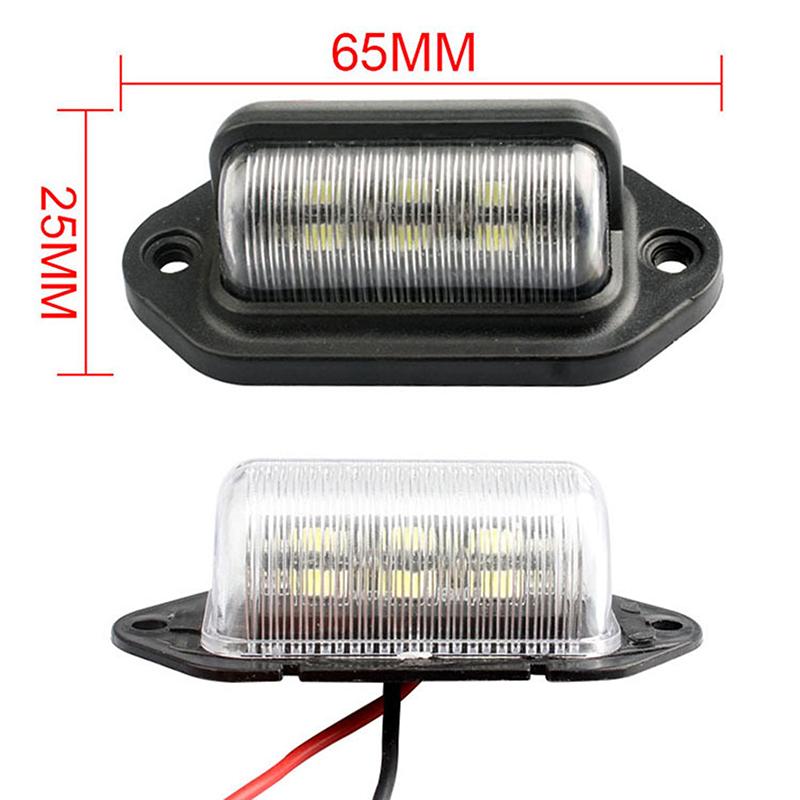 2Pcs 6Led Truck License Plate Light Car Truck Bus Trailer Tail Lamp Side Bulb 12-24V Motorcycle Signal Light Car Accessories