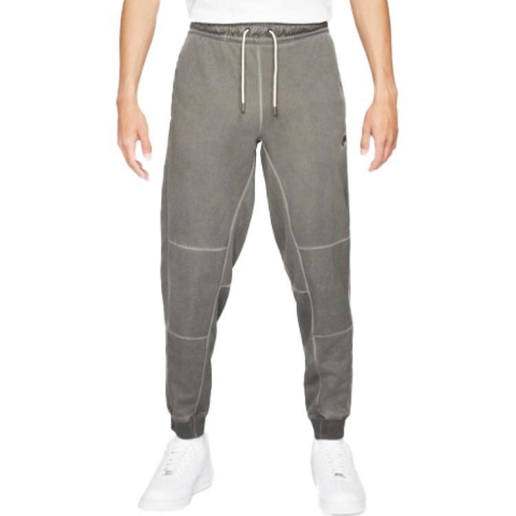 Men's Nike Sportswear Logo Embroidered Knit Loose Casual Long Pants/Trousers Gray DA7163-010