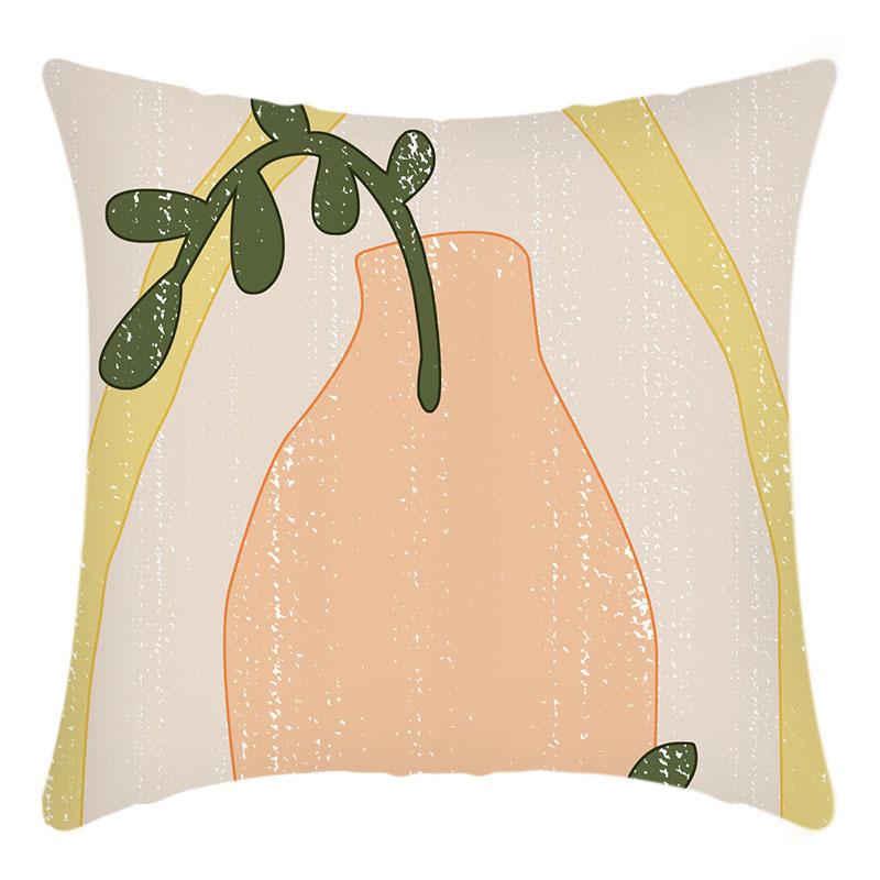 

New Pillowcase Art Abstract Series Cartoon Flower Print Cushion Home Sofa Cushion Cover 45 * 45Cm pillowcase