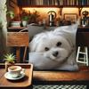 Cute Maltese Puppy Sofa Pillowcase, Puppy Cushion Pillowcase, Modern Style, Durable And Soft Printed Pillowcase Decoration