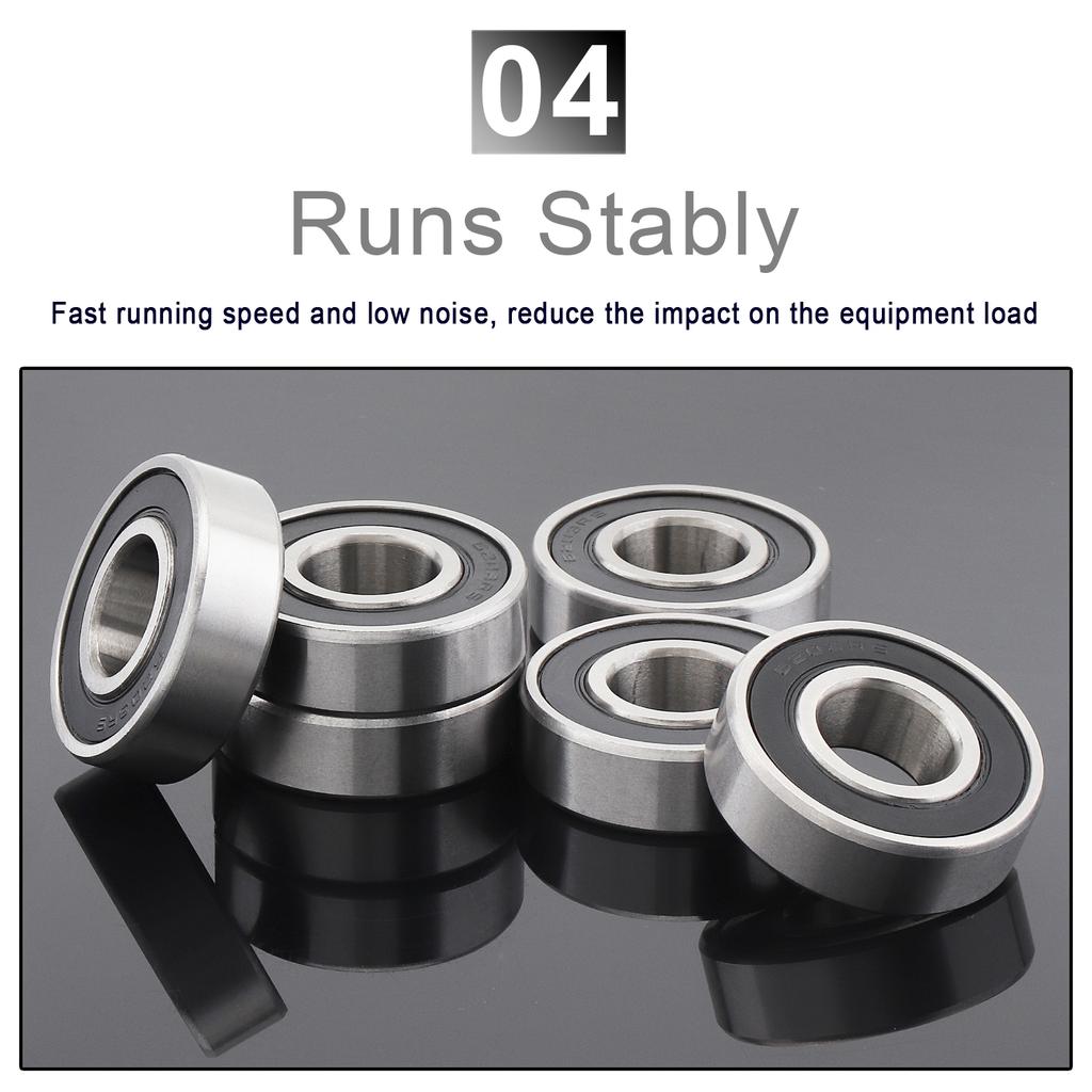 6203-2RS Rubber Sealed Deep Groove Ball Bearing, High Speed Bearing for Electric Motorcycle
