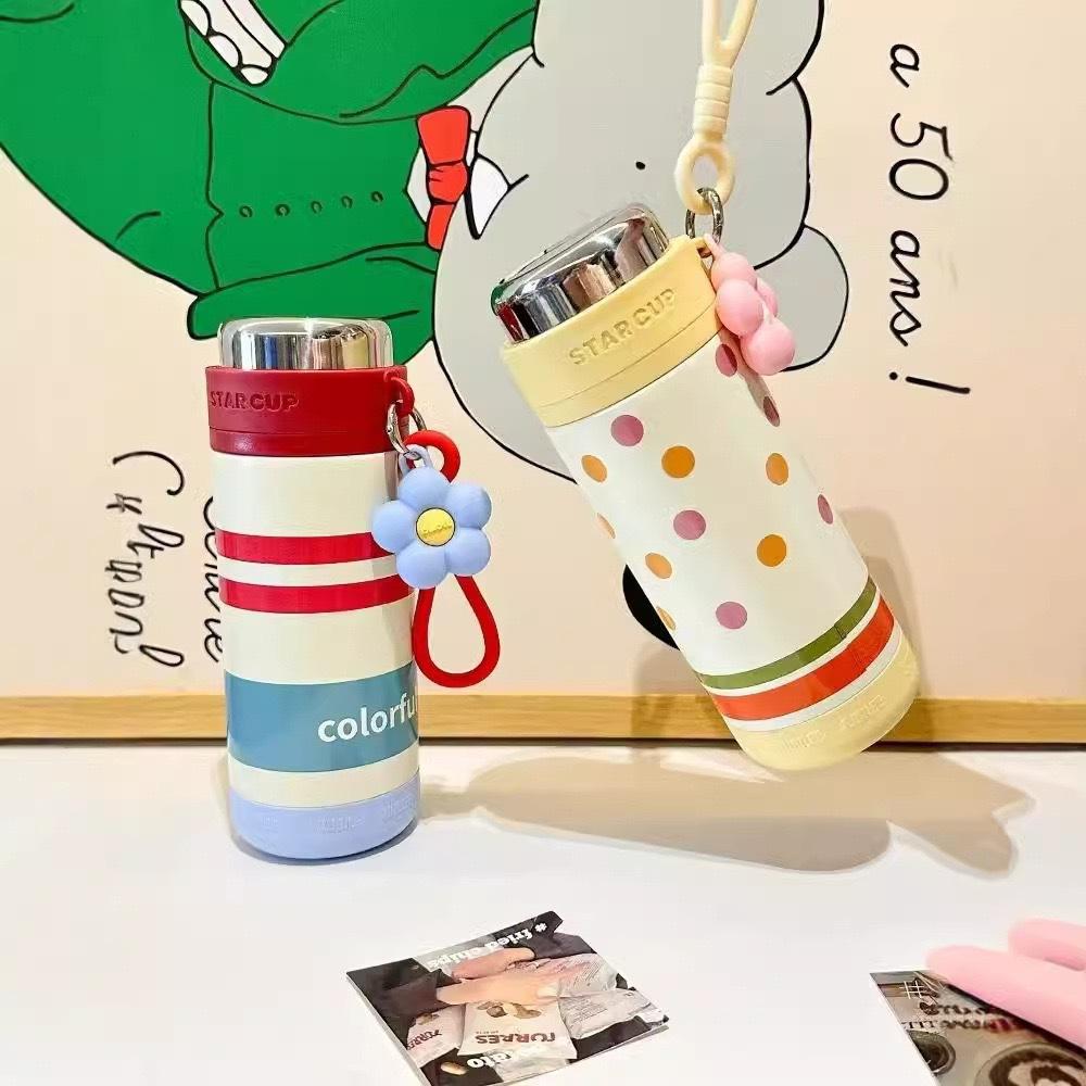 High Value 316 Stainless Steel Thermos Cup Student Portable Cup Girls Qingyi Thermos Cup Flower Rope Explosion