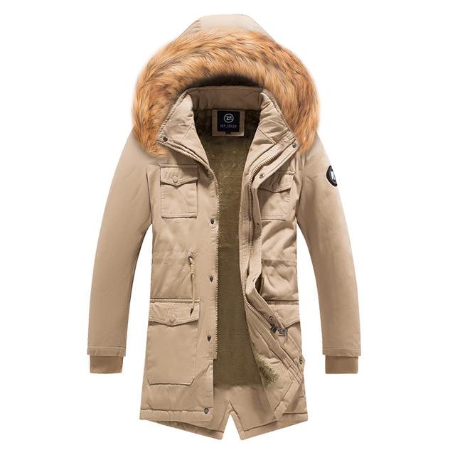 Parkas Men Winter Jacket Long Thicken Coat Warm Cotton Hooded Outwear Overcoat Drop Shipping