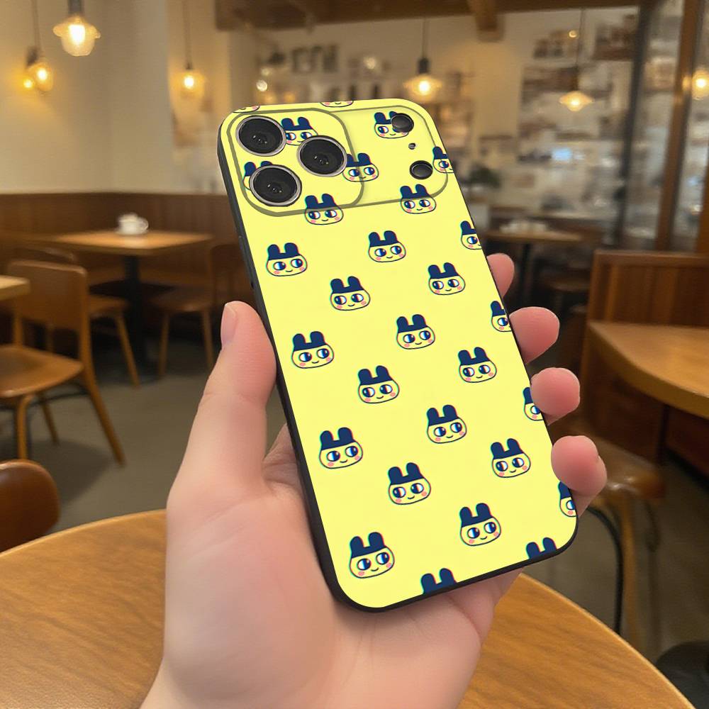 Cute Game T-Tamagotchis Phone Case For iPhone 17,16,15,14,13,12,11,Pro,Max,Plus Black Soft Cover