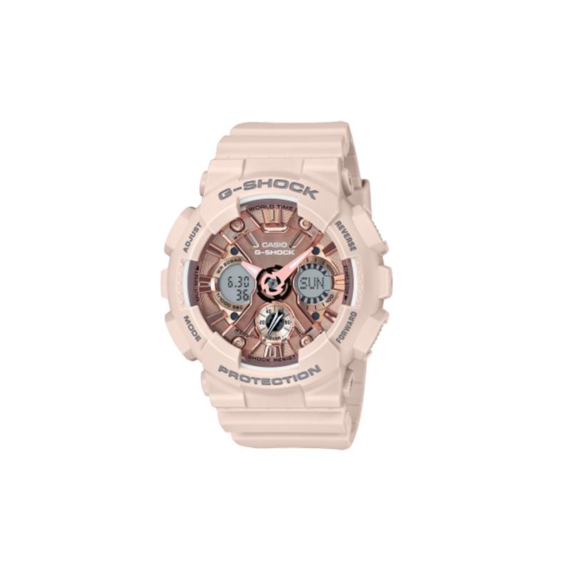 Casio 200 metre su geçirmez, modaya uygun boş zaman sporları, Kuvars, reçine kayış, , erkek ve kadın için aynı model, siyah kadran GA-100CF-1A9PR+GMA-S120MF-4APR