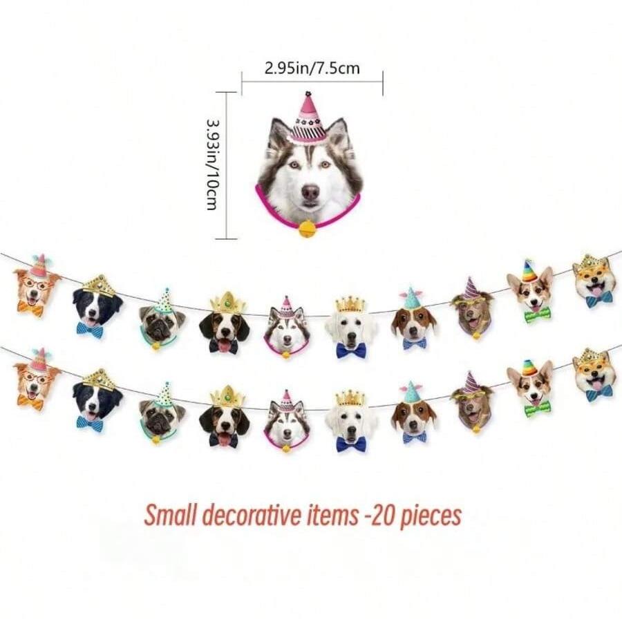 Pet Birthday Dress Set Cute Dog Party Outfit Banner Decoration Joyful Ceremony for Pets Dog Happy Birthday Party Decoration