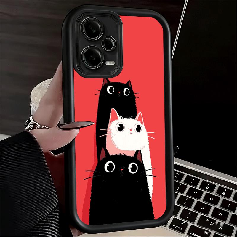 

Милый котенок Мультяшный Мягкий Чехол для Телефона для Xiaomi Redmi Note 15 14 13 12 11 Pro Plus 10S 11S 4G 11T 5G Оболочка Силиконовый Funda Redmi Note 12 Pro 5G