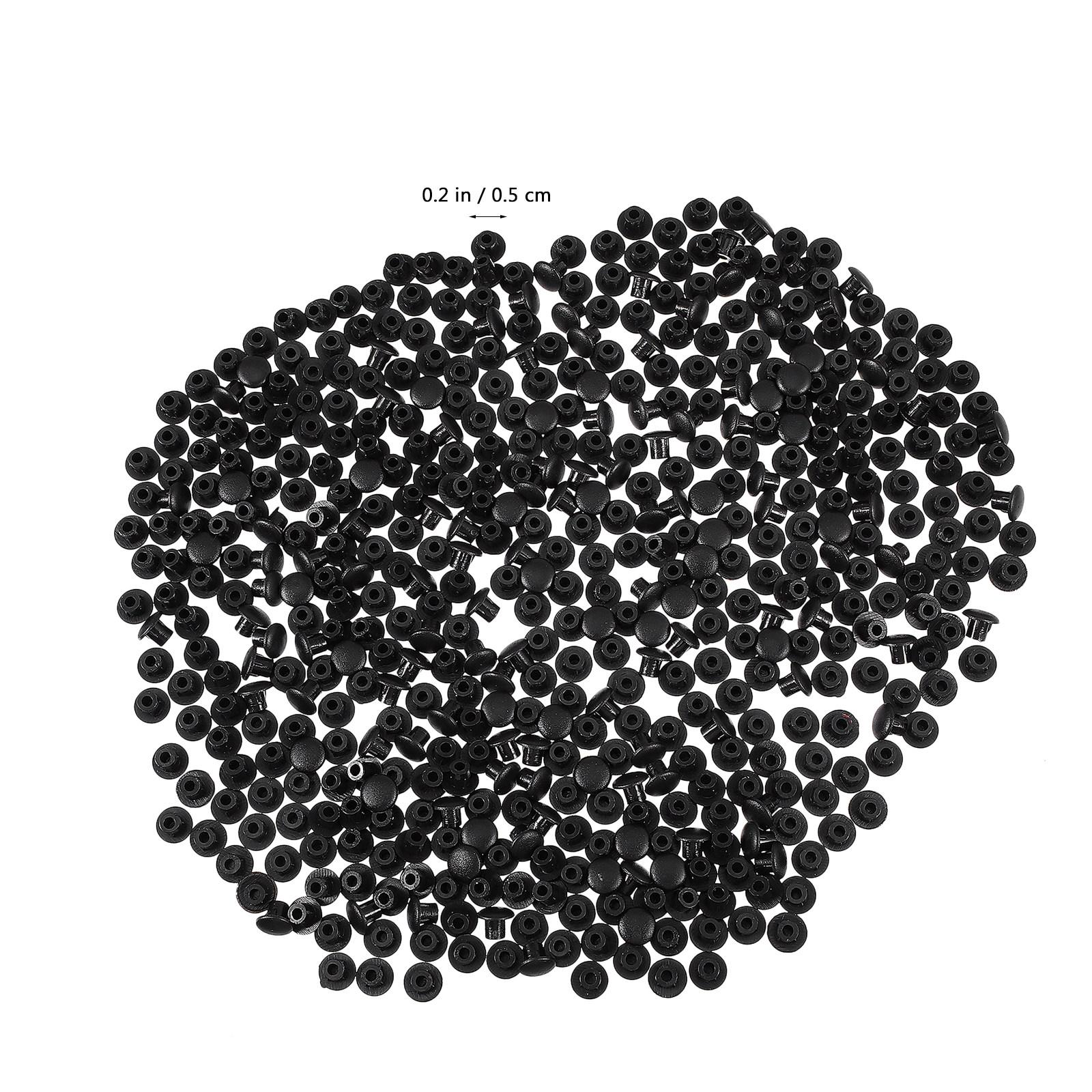 

500Pcs Bright Colored Plastic Screw Caps 5Mm Hole Plugs for Cabinet Cupboard Furniture Kitchen Shopfitting Decorative Cover Plug чорний