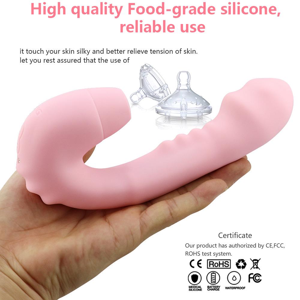 Rechargeable Vibrating Breast Suction Vibrating Swivel Bead Stick Sucking Massage AV Vibrator Wall Wand