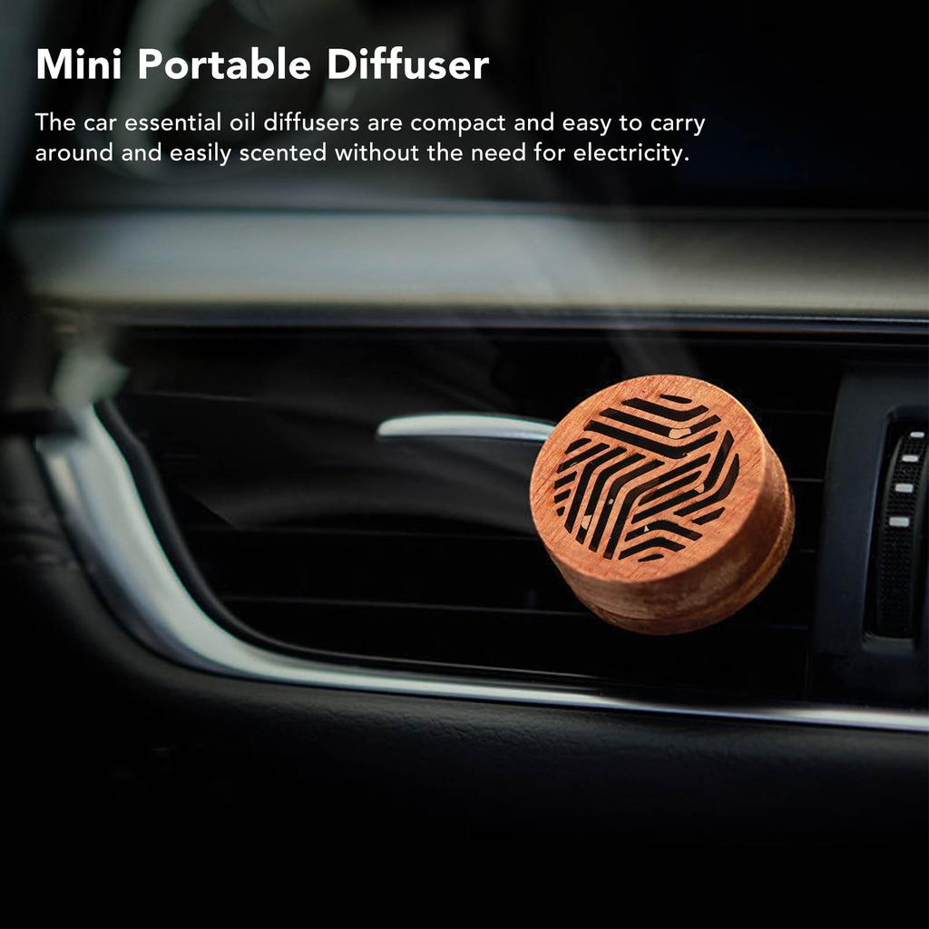 Car Essential Oil Diffusers Rosewood Fragrance Portable Mini Car Wood Diffuser with Volcanic Rock for Car Air Outlet
