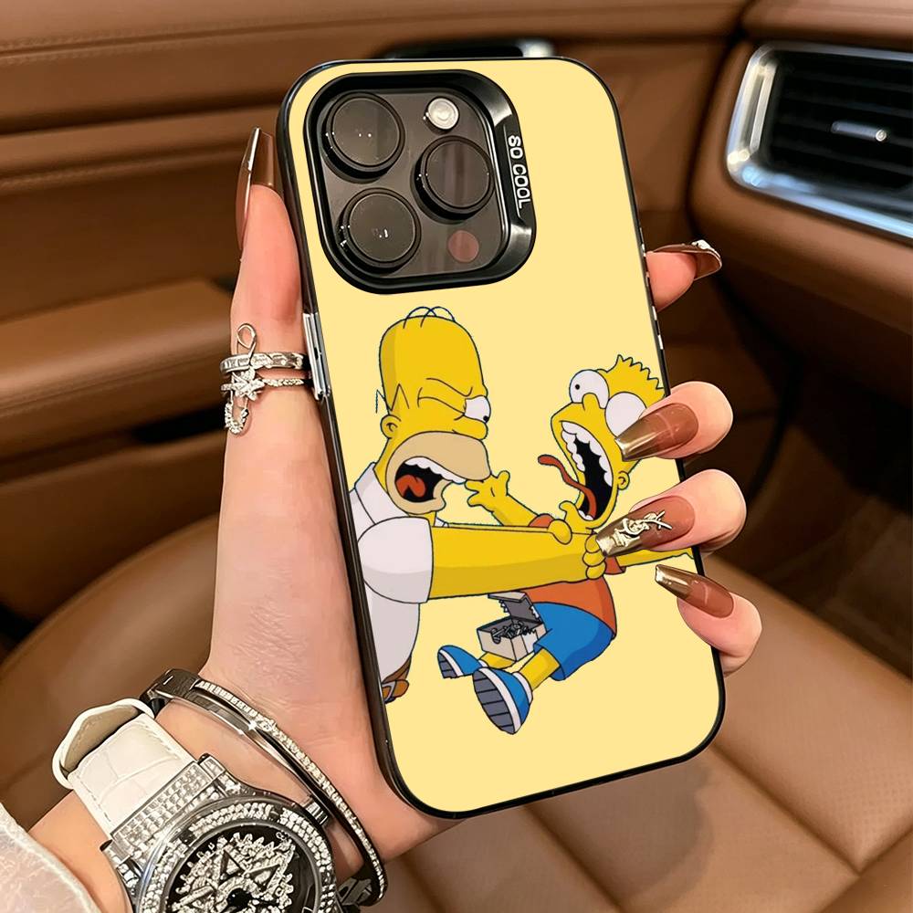 S-Simpsons C-Cartoon Phone Case For IPhone17 16 11 12 13 14 15 16 Pro Max Plus Cover Colored Silver Funda Bumber