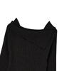 THE GREEN LAB Off-Shoulder Slim Ribbed Knit [Black]