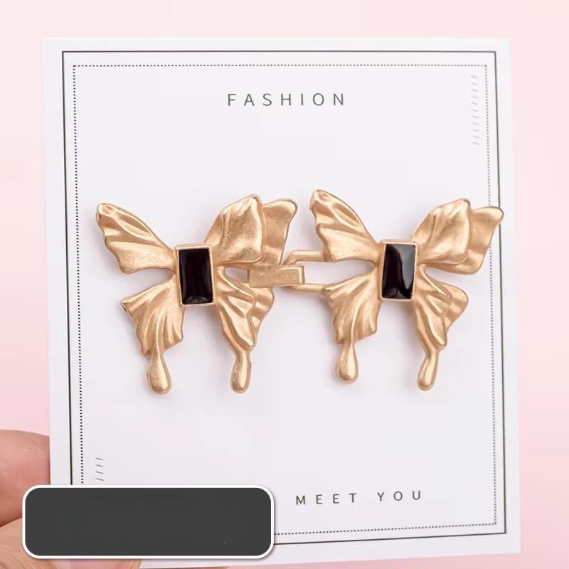 Retro Butterfly Waist Belt Buckle for Women Jeans Buckle Waist Closing Tighten Waist Button Detachable Metal Pins Brass Buckle