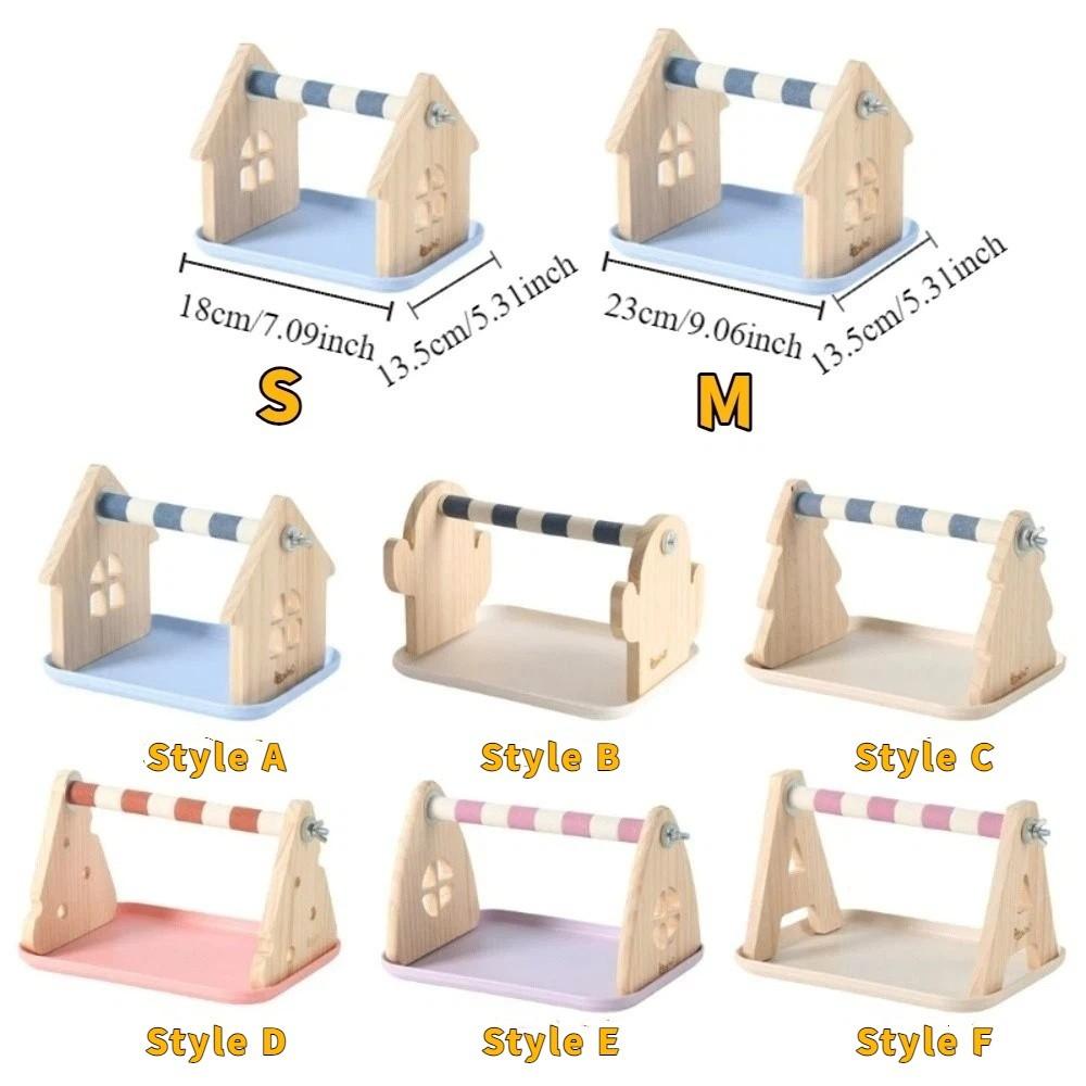 Stable Wooden Bird Platform with Tray Cockatiel Grinding Sticks Cage Use