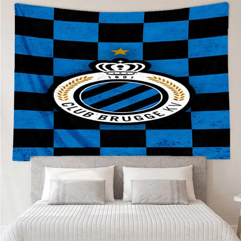 FC Brugge Crest Printed Tapestry, for Bedroom,Livingroom, dormitory, Large Wall Decor, Fabric Decor Fan Birthday Gifts