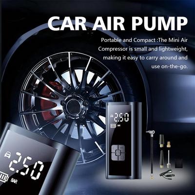 Mini Portable Air Pump Portable Air Compressor For Car Tires Fast Air Pump Accurate Pressure Air Pump With Led Display V1o4