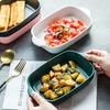 Nordic Baking Trays Baked Rice Trays Vegetable Trays Ceramic Binaural Trays Baking Trays Oven Microwave Ovens Rectangular Baking Trays Household